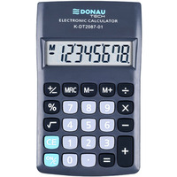 Kalkulator kieszonkowy DONAU TECH, 8-cyfr. wywietlacz, wym. 116x68x18 mm, czarny